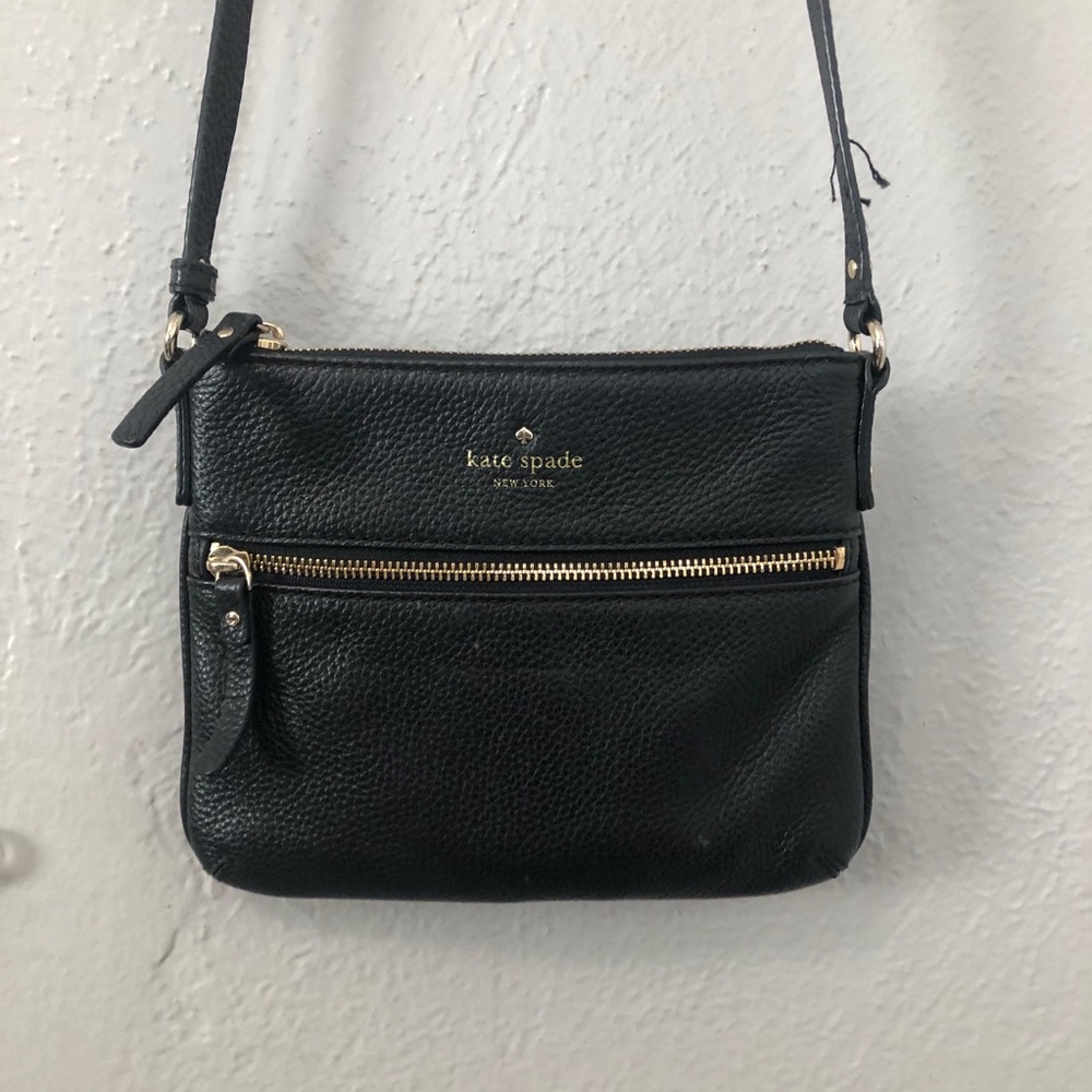 Kate Spade black leather cross body bag
